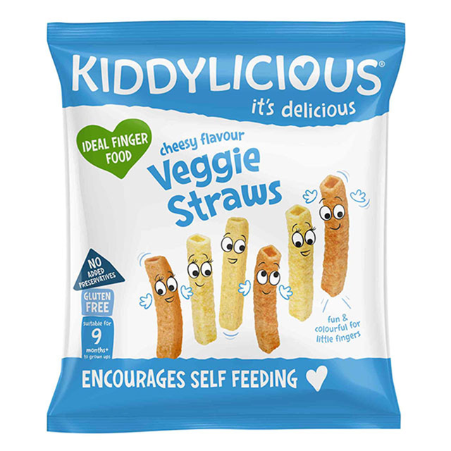 Kiddylicious Cheesy Flavour Veggie Straws Tasty Finger Food Snack Suitable for 9+ Months Babies 12 g