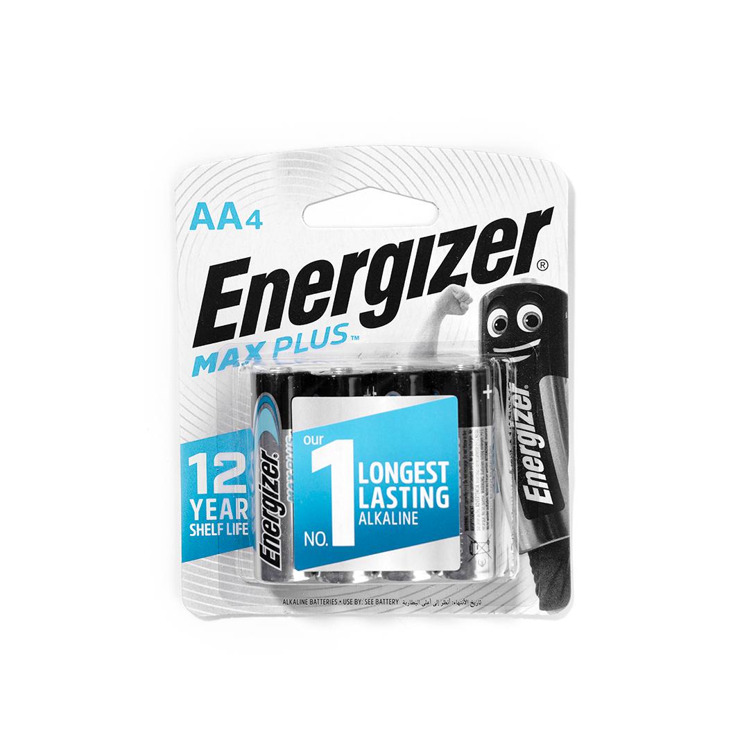 Energizer Max Plus Alkaline AA Battery, 1.5 V, 4 Pcs, EP91BP4T