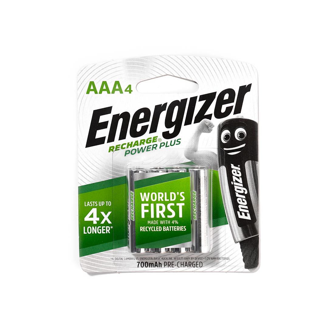Energizer Recharge Power Plus AAA Battery, 1.2 V, 4 Pcs, NH12PPBP4