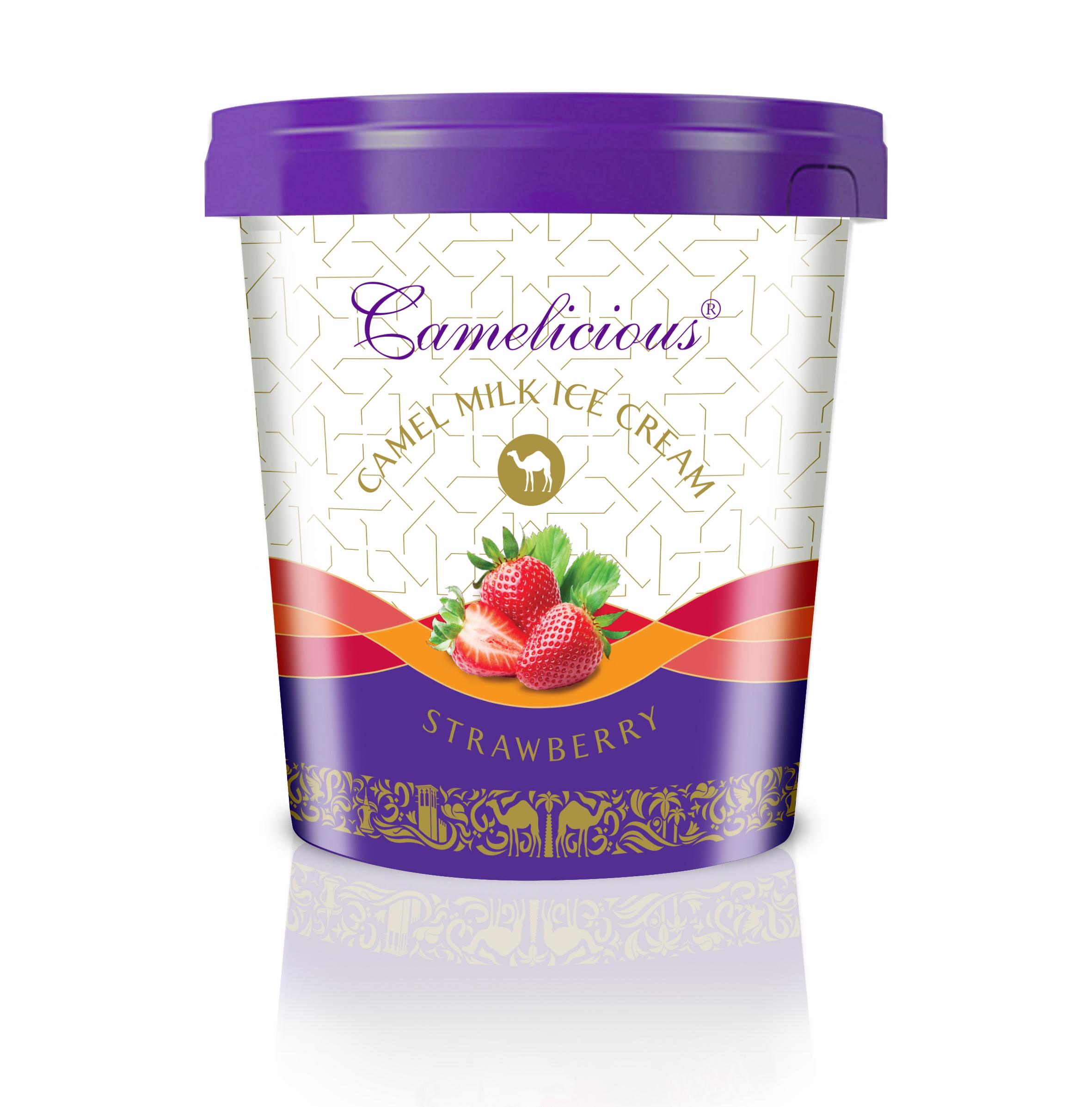Camelicious Natural Strawberry Camel Milk Ice Cream 125 ml
