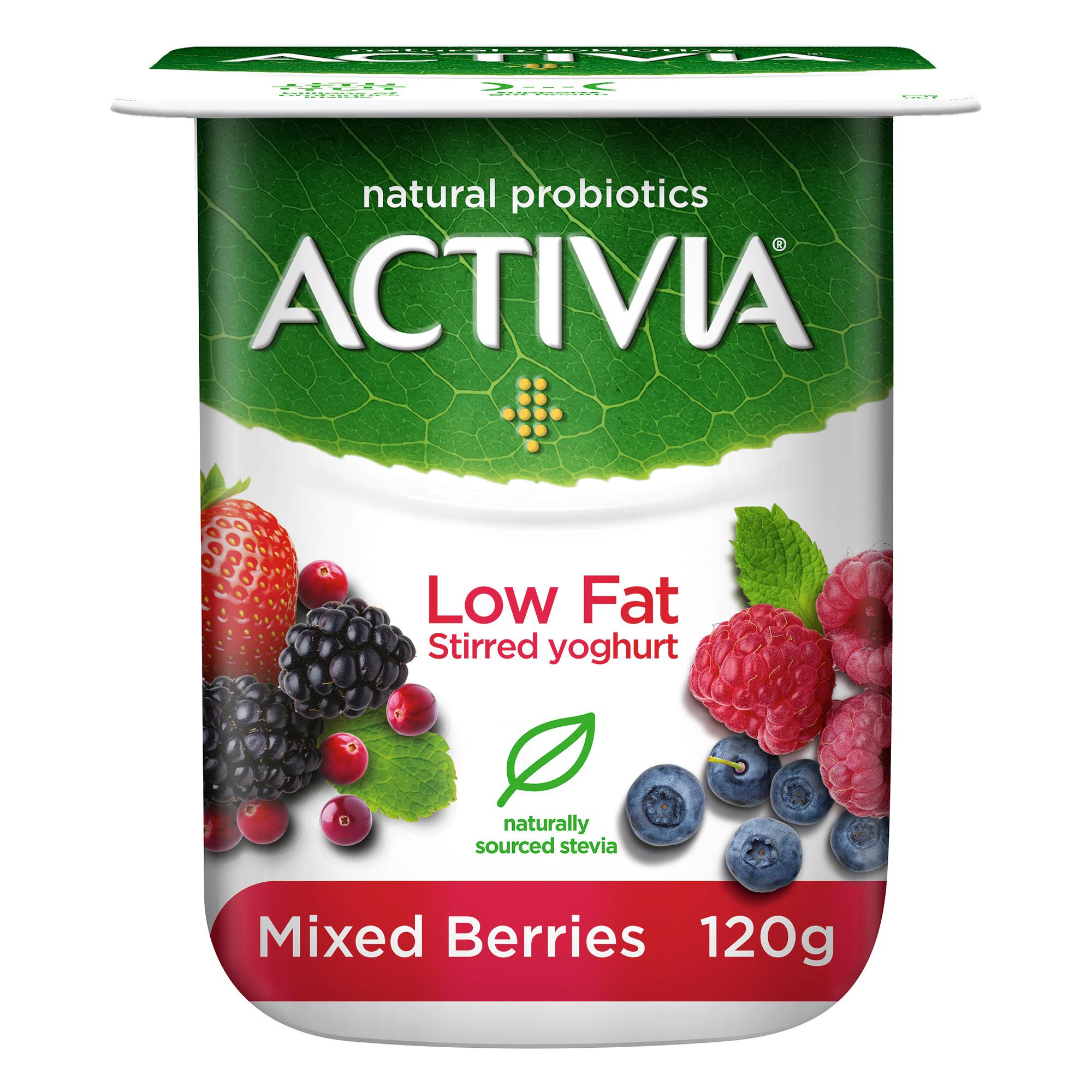 Activia Stirred Yoghurt Low Fat Mixed Berries 120 g